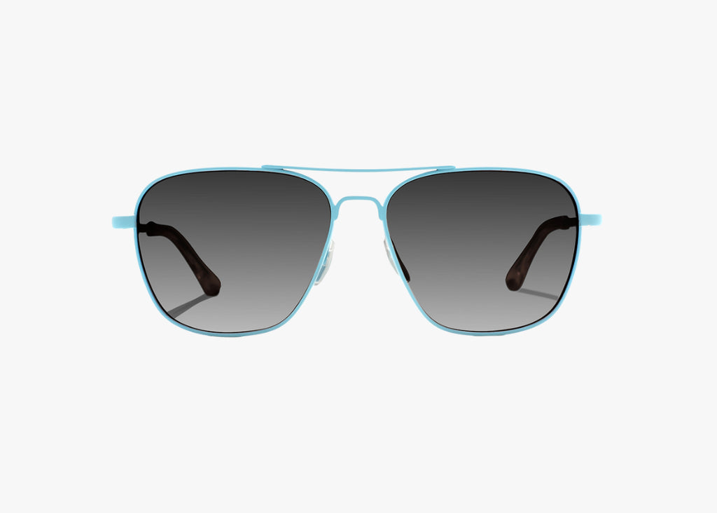 Bajio Snipes Sunglasses Silver Gloss/Blue Mirror Glass