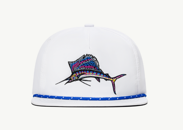 Just Hook Em Fishing Baseball Cap Hat Embroidered Sailfish design  adjustable hat